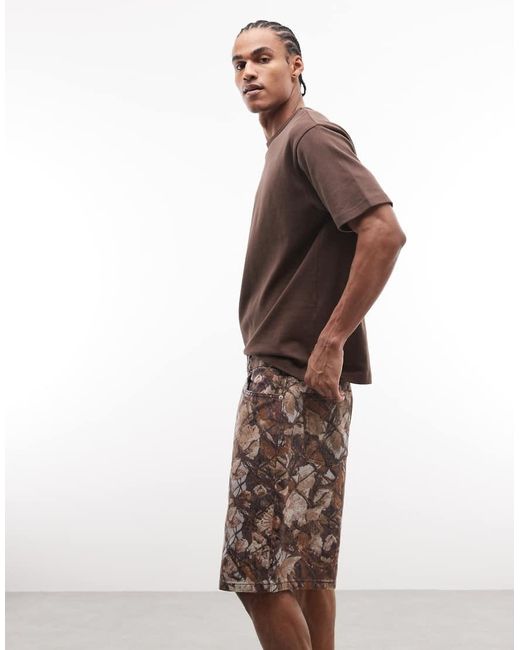 Obey Brown Bigwig baggy Denim Shorts for men