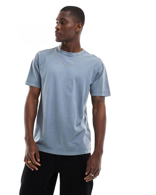 T-shirt vestibilità comoda slavato di Hollister in Blue da Uomo