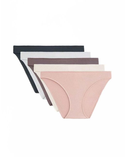 Oysho Pink 5 Rib U-cut Classic Briefs