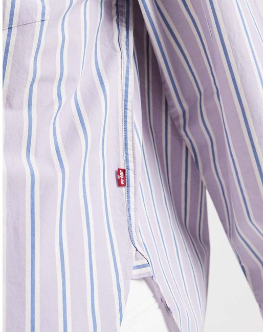 Levi's Purple Harlie Boyfriend Striped Shirt