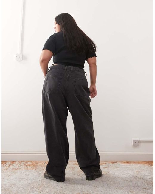 Collusion Black Plus X001 Antifit Mid Rise Jeans