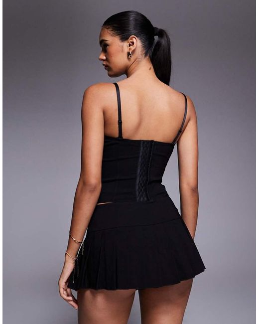 I.AM.GIA Black Remini Button Detail Pleated Ultra Mini Skort