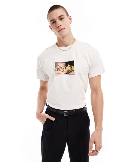 ASOS White Oversized Licence T-shirt With Netflix The Gentlemen Prints