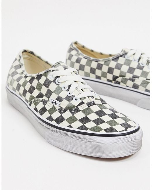 bajas con cuadros desgastados Vans de de Verde | Lyst