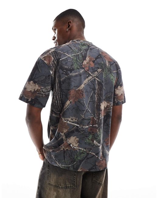 Hollister Gray Boxy Fit Washed T-Shirt for men