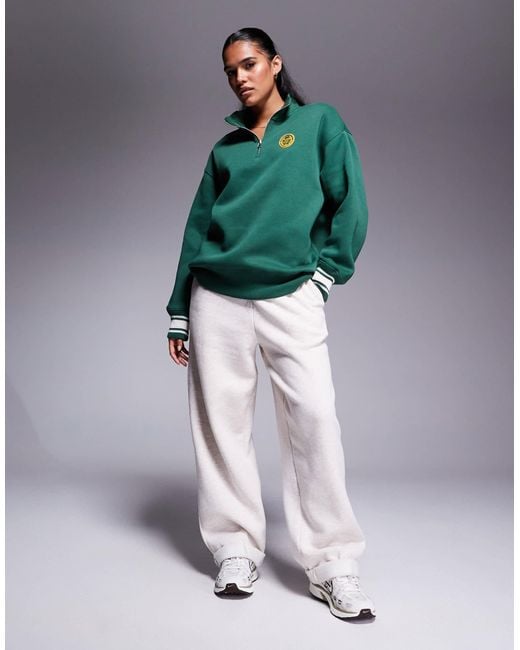 Nike Green Phoenix Fleece Oversized Quarter Zip Sweatshirt