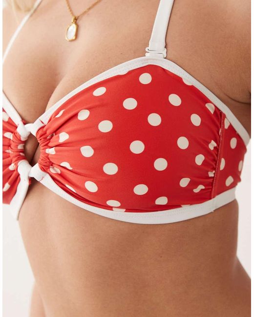 Peek & Beau Red Bandeau Bikini Top