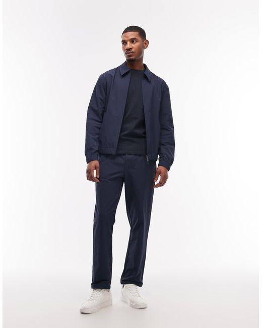 ASOS Blue Motionmax Four Way Stretch Co-Ord Straight Trousers for men