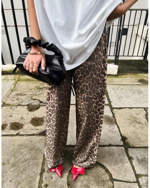 ASOS Black Cotton Poplin Wide Leg Pants