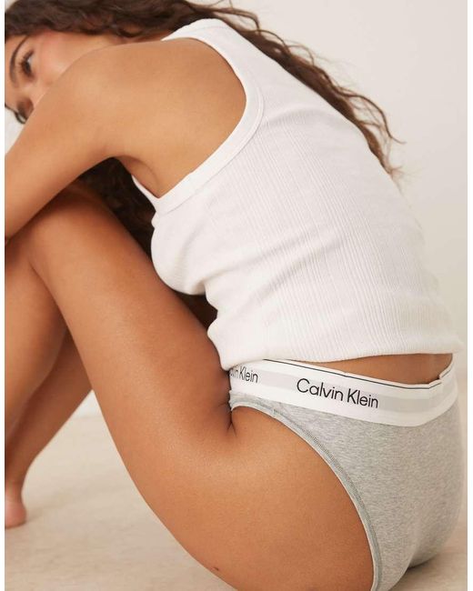 Calvin Klein Brown Icon Cotton Modal High Leg Tanga