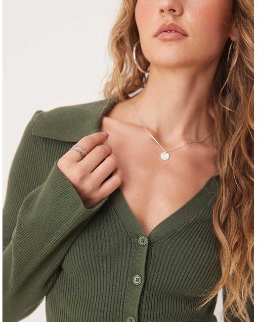 Cárdigan De Corte Alargado Con Solapas De -Verde ASOS de color Green
