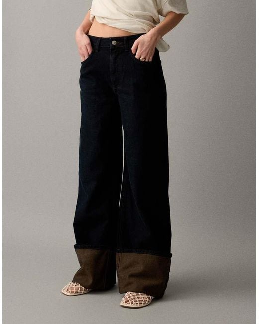 ASOS Red Wide Leg Jean With Extreme Turn Up