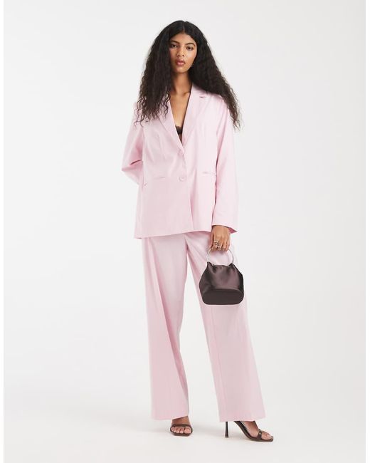 Pieces Pink Tailored Oversized Blazer Co-ord