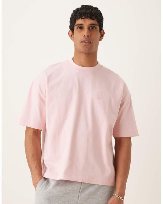 ASOS Pink Super Heavyweight Oversized Boxy T-shirt for men