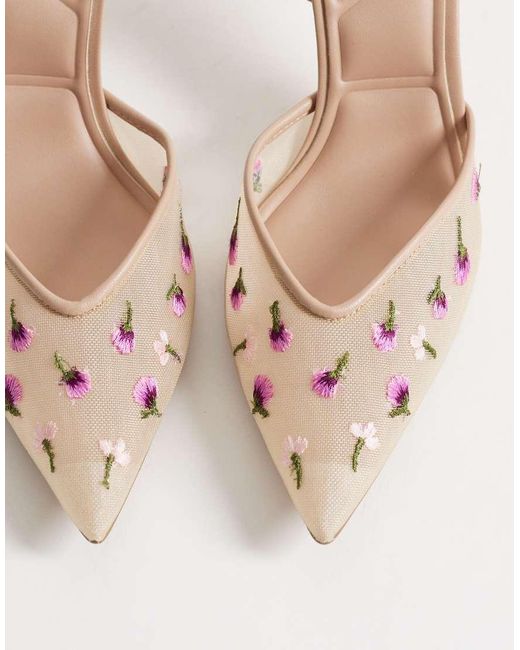 ALDO Natural Carollina Floral Heeled Shoe