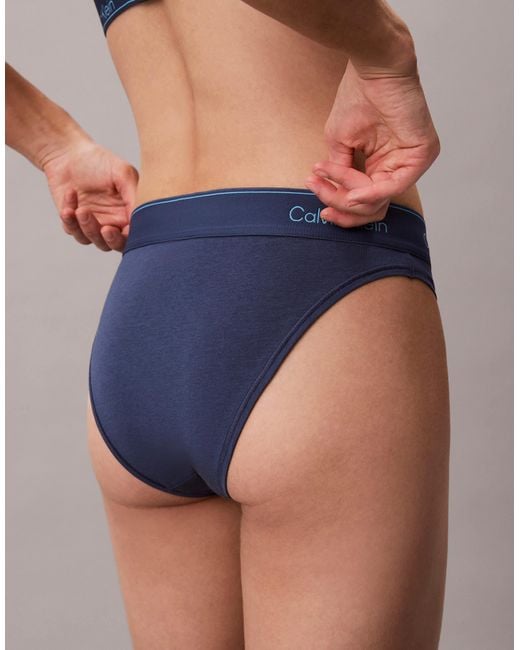Calvin Klein Blue Icon Cotton Modal Tanga Thong