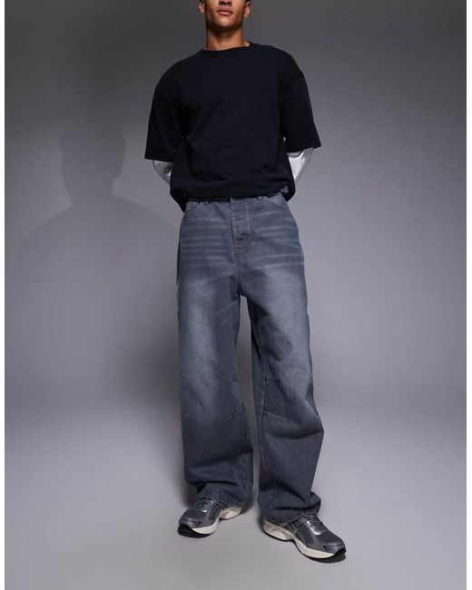 Liquor N Poker Blue Reign baggy Print Jeans for men