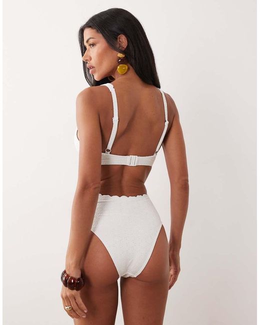 Peek & Beau White Plunge Bikini Top
