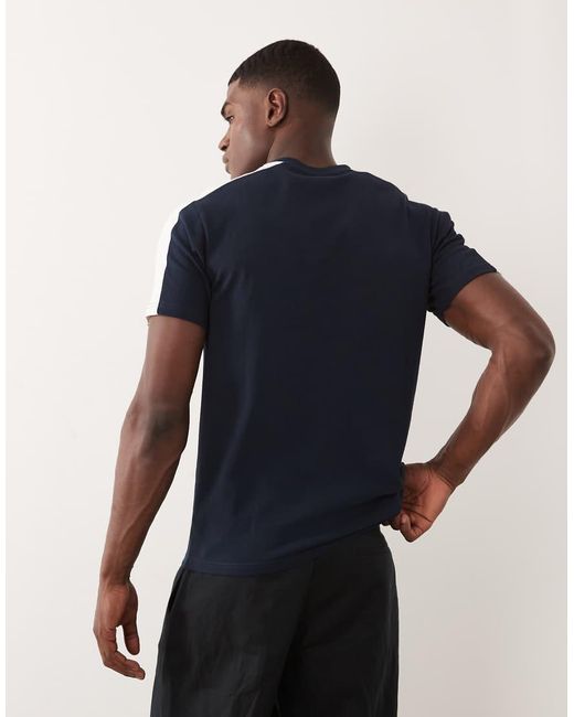 ASOS Blue Heavyweight Regular Fit T-shirt With Contrast Panels for men