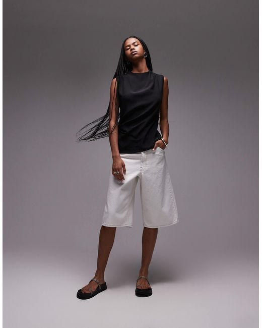 Mango Gray – ärmelloses satin-oberteil
