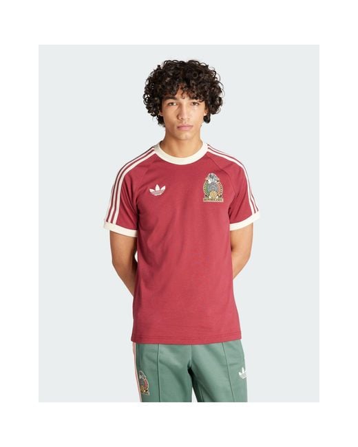 adidas Originals Adidas Mexico Adicolor 3 stripes Tee in Red for Men Lyst UK