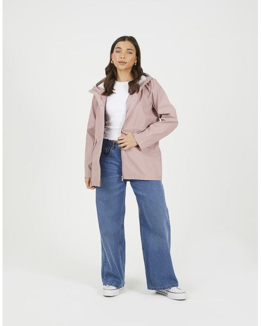 Brave Soul Natural Hooded Rain Mac