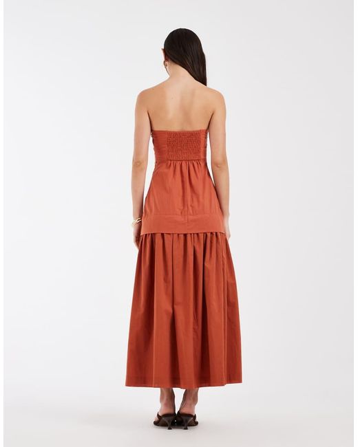 ASOS White Bandeau Maxi Dress With Floral Embroidery