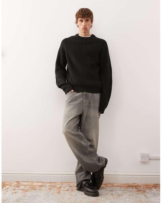 Collusion Black Knitted Sweat for men