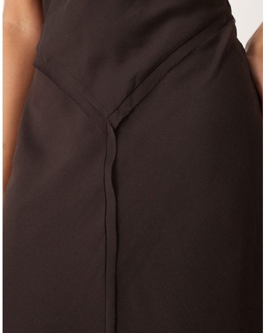 ASOS Natural Cap Sleeve Midi Dress With Drop Waist