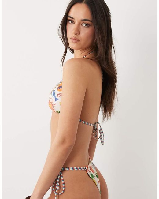 ASOS Brown Luna Double Tie Side Bikini Bottom