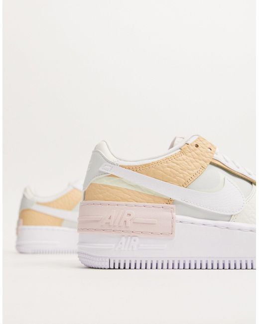Nike Air Force 1 Shadow Tonal Cream And Orange Sneakers in Natural | Lyst  Canada