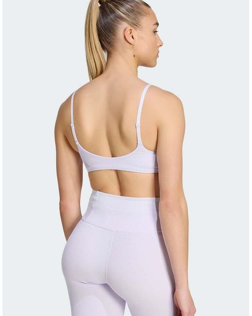 Adidas Originals White All Me Light Support Rib Bra