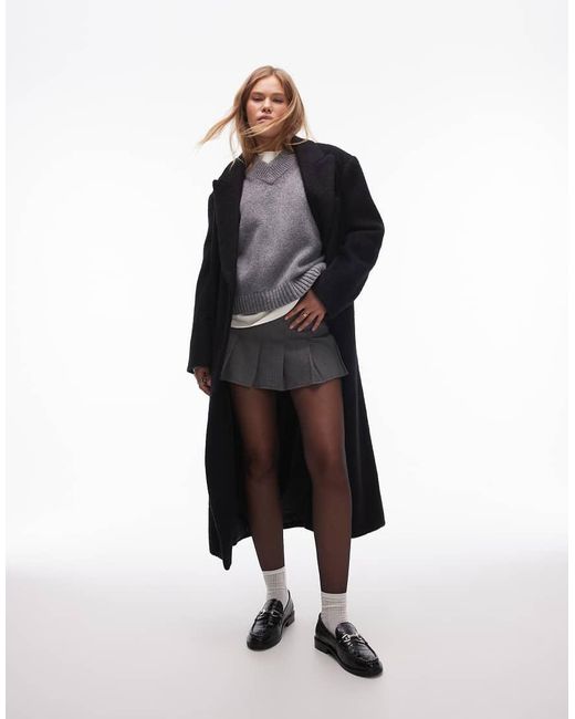 TOPSHOP White Herringbone Pleated Micro Mini Skirt