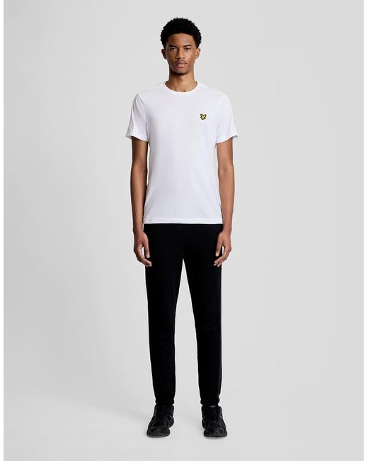Lyle & Scott White Mid Bottoms Jacquard Tape Joggers for men