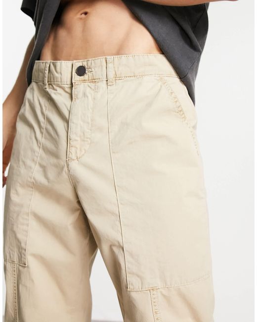 Jack & Jones Natural Intelligence Tapered Carrot Fit Worker Trouser for men