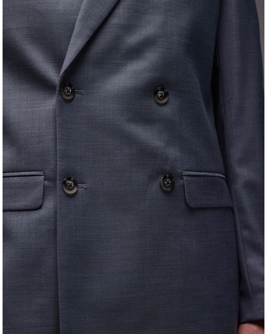 Topman Blue Relaxed Suit Jacket for men