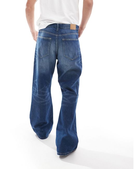 Time - jeans bootcut ampi jackpot di Weekday in Blue da Uomo