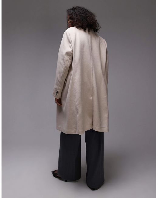 Mango Gray Curve Double Breasted Wool Coat