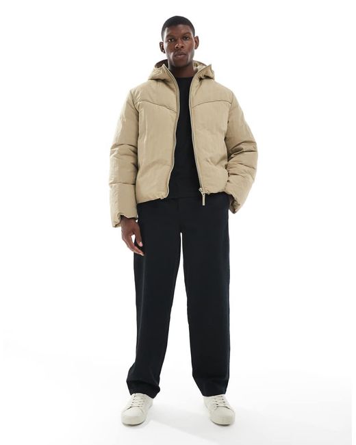 ASOS Gewatteerd Jack in het Natural voor heren