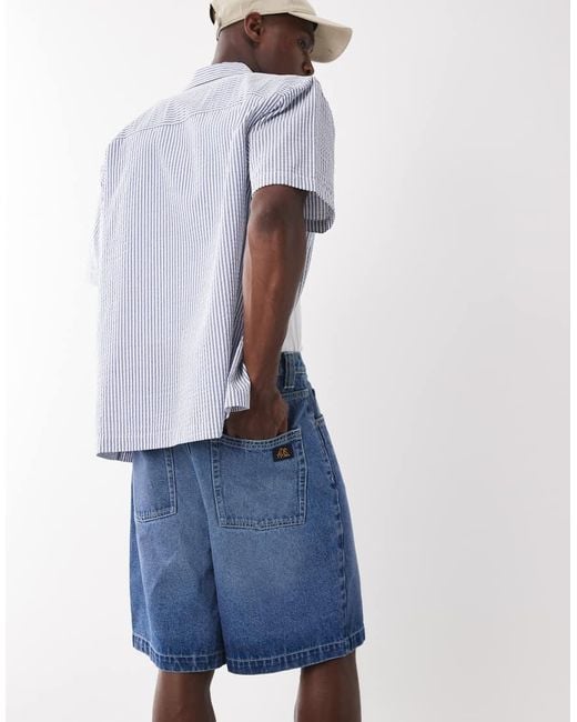 ASOS Blue Loose Denim Jorts for men