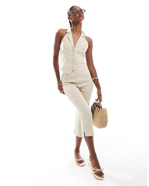 Miss Selfridge White Tailored Halter Top Co-ord