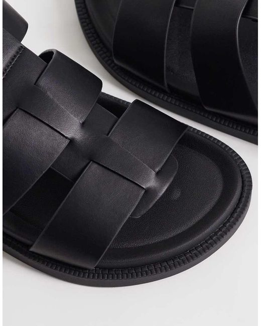 ASOS Black Classic Strap Sandals for men