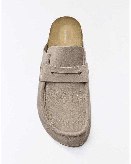 Bershka White Mule Clogs With Mask Detail for men