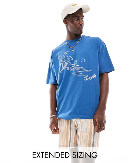 T-shirt oversize avec imprimé paysage los angeles à l'avant ASOS pour homme en coloris Blue