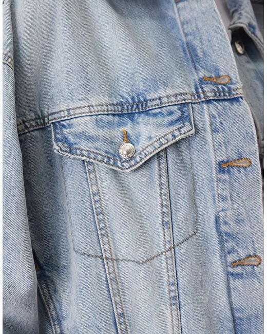 Gina Tricot Blue Denim Oversized Boyfriend Jacket