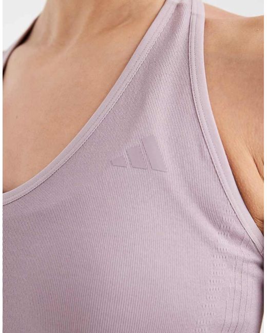 Adidas Originals Purple Workout Essentials Knit Halterneck T-Shirt