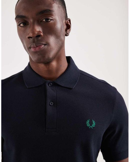 Fred Perry Blue Short Sleeve Polo Shirt for men