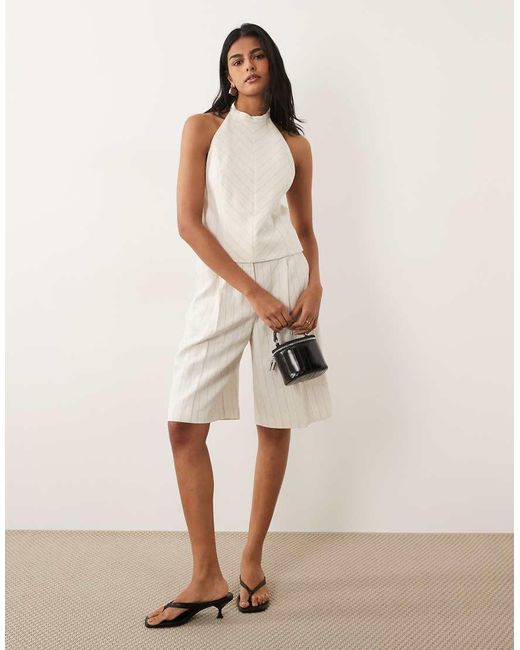 Mango White Argelia Halterneck Top Co-ord