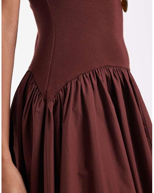 ASOS Red Sleeveless Scoop Neck Hybrid Maxi Dress