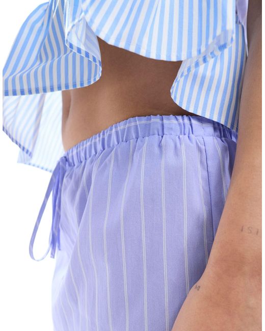 ASOS Blue Cotton Poplin Mini Skirt Co Ord